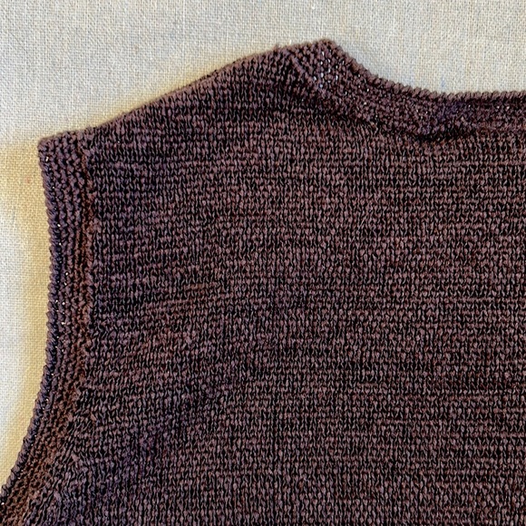 VTG Talbots Women's Brown Pullover Sweater Knit Vest Size Medium - Picture 6 of 8